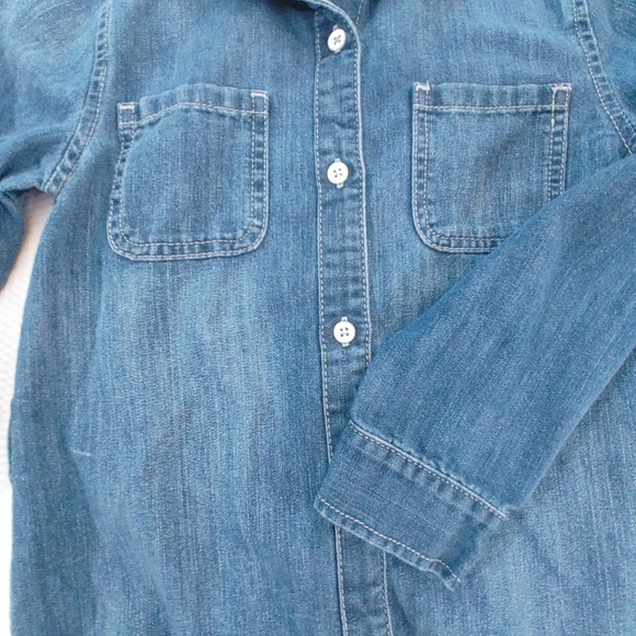 Old Navy Blue Long Sleeve Button Down Denim Dress - M(8) - Picture 5 of 7